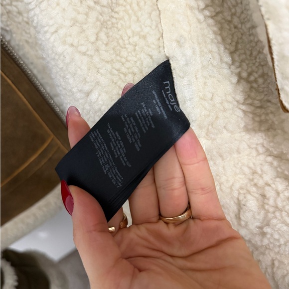 Maje Tan Jacket with Cream Lining - Picture 4 of 4